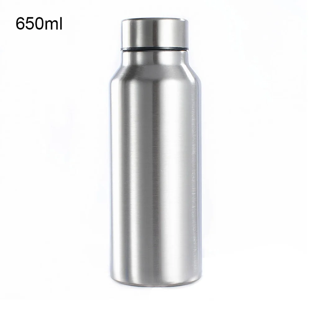 650ML/1000ML Stainless Cola Motion Sports Water Bottle Rugged Water Cup Monolayer Metal Color Cola Drink Bottle Drinkware