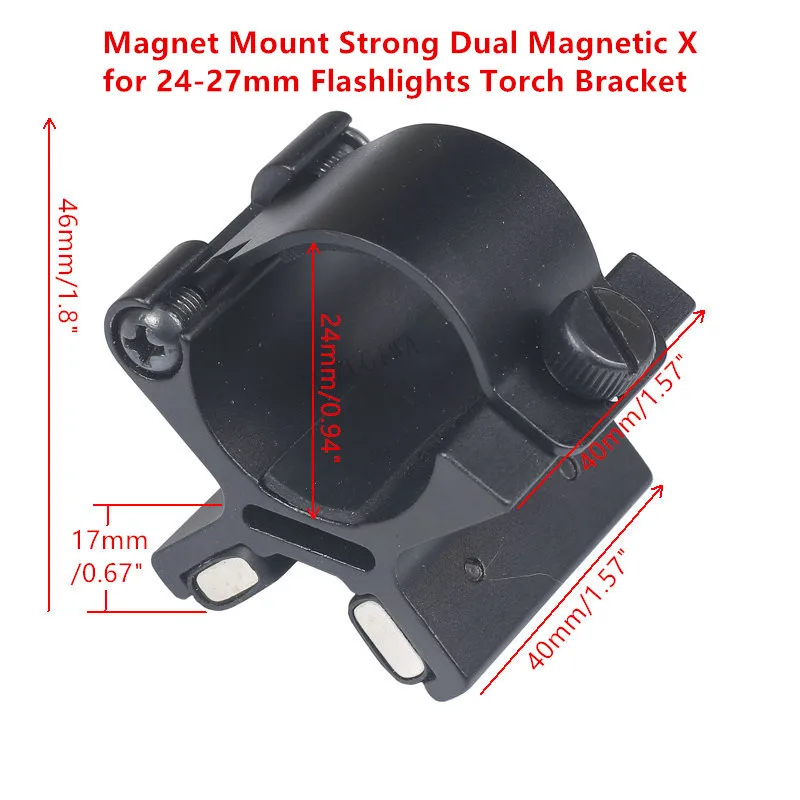 Magnet Mount Strong Dual Magnetic X for 24-27mm Flashlights Torch Bracket Scope Gun Barrels Mount Tactical with Original Box