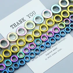 Donut Shap Hematite Natural Stone Hollow circle Ring beads Round Spacer Loose Beads For Jewelry Making DIY Findings 8 10 12 14mm