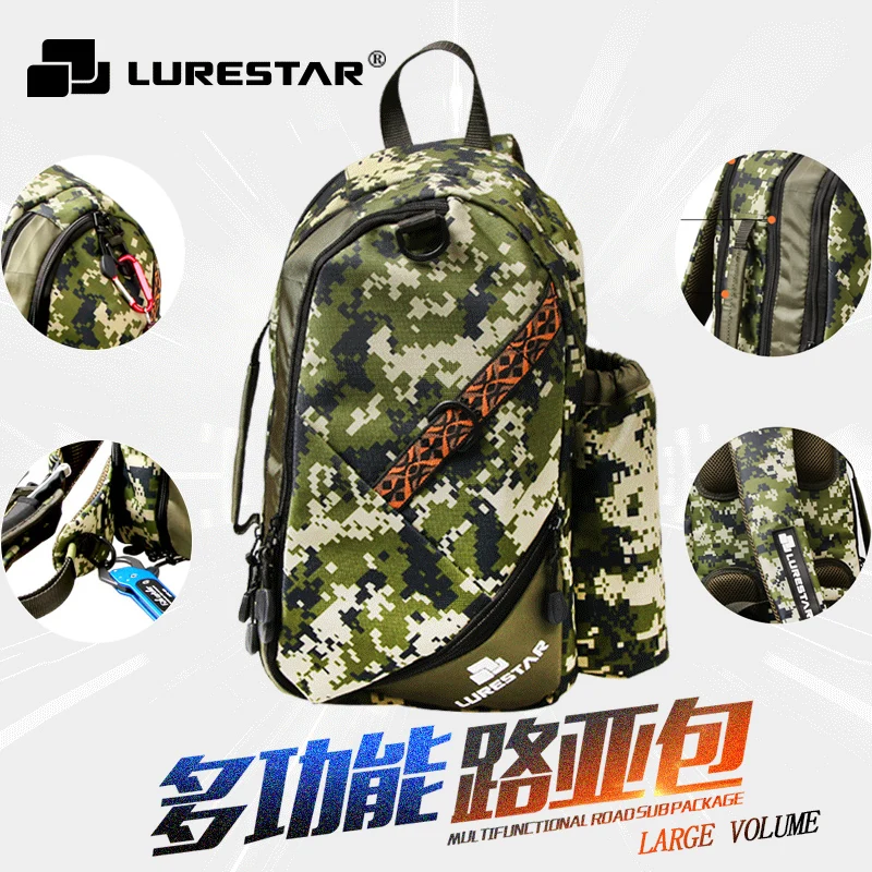

Bolsa-Pesca Fishing Bag Lure Gear Backpack Single-Shoulder Multi-Function Crossbody Outdoor Sports Waterproof Camouflage Fashion
