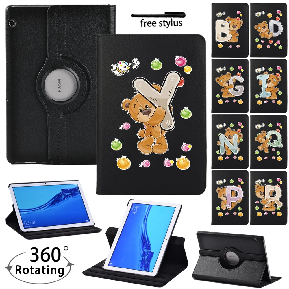 

For Huawei MediaPad T3 10 9.6"/T5 10 10.1" Tablet Case 360 Degree Rotating Stand Leather Protective Cover