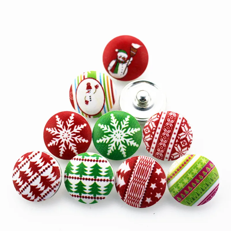 New 50pcs/lot Mix Christmas Snowflake Snap Buttons Fit 18mm Buttons Snap Jewelry Bracelets&Bangles Diy Snap Jewelry