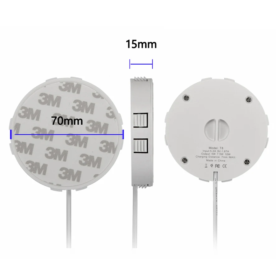 20mm Fast QI Wireless Charger Pad Invisible Desktop Furniture Table Hidden Embedded Adsorption For IPhone11 Samsung QI Universal