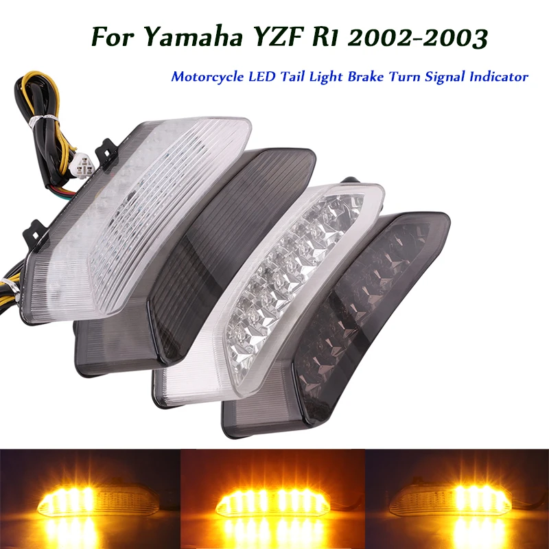 

Modified For Yamaha YZF R1 2002-2003 Motorcycle Tail Light LED Rear Lamps Turn Signal Indicator Refit Set Safety Silp On