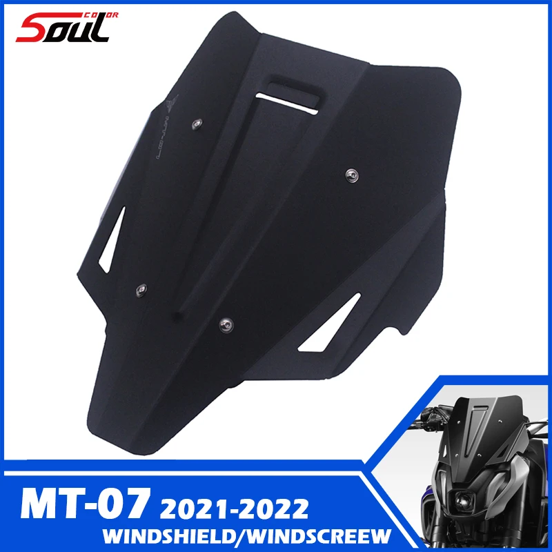 Motorcycle Aluminum Alloy Windshield Sport Windscreen Visor Fits For YAMAHA MT-07 2021 2022 2023 2024 MT07 mt07 FZ07 FZ-07 mt-07