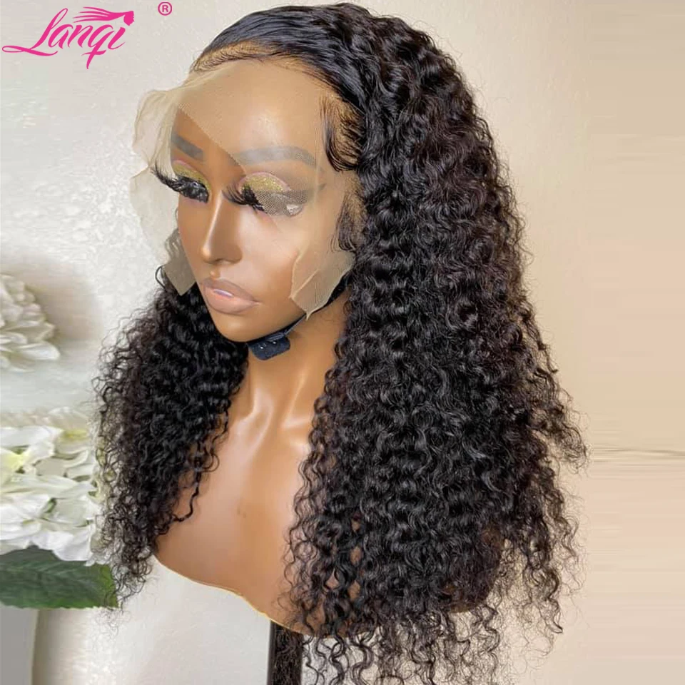 Preplucked 13X4X1 Krullend T Deel Lace Front Pruik Braziliaanse 30 Inch Kinky Krullend Lace Front Menselijk haar Pruiken Voor Vrouwen 4X4 Sluiting Pruik