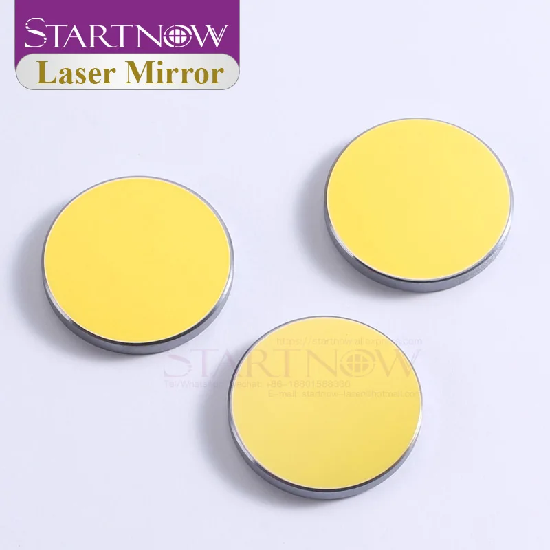 Startnow 3pcs/lot K9 Laser Mirror Dia 20 3mm Glass With Golden Coating Reflective Lens For 40w Laser CO2 Carving Machine Parts