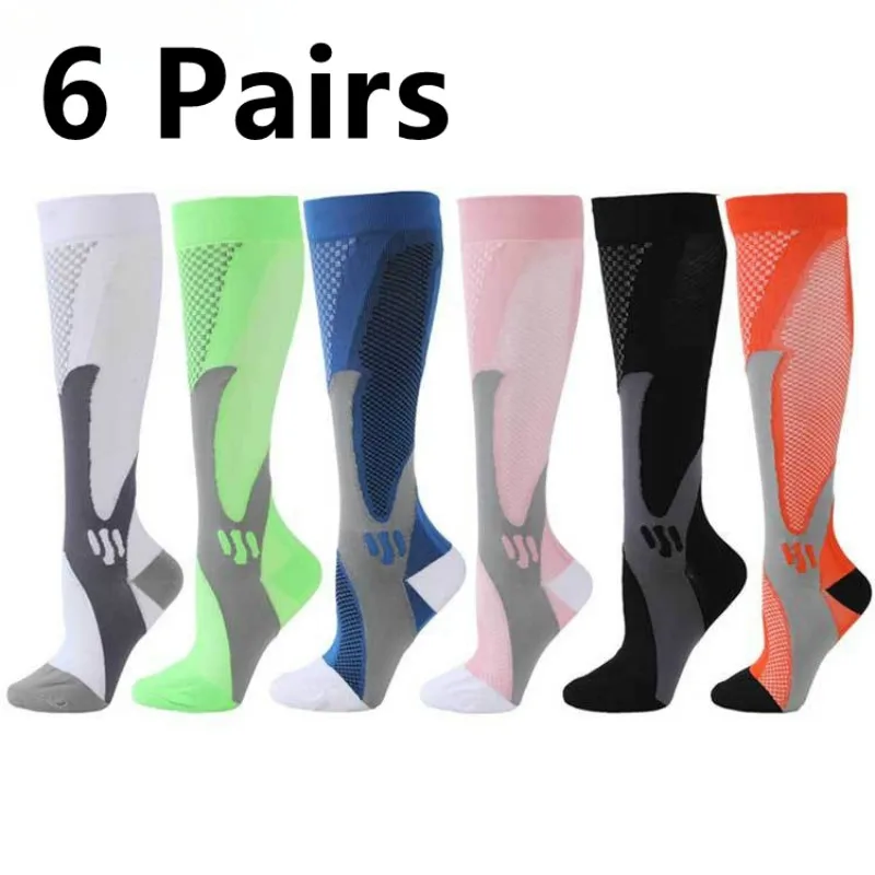 2/3/4/5/6 Pairs Running Compression Socks 20-30 mmHg Men Women Socks Marathon Cycling Football Varicose Veins High quality xxl