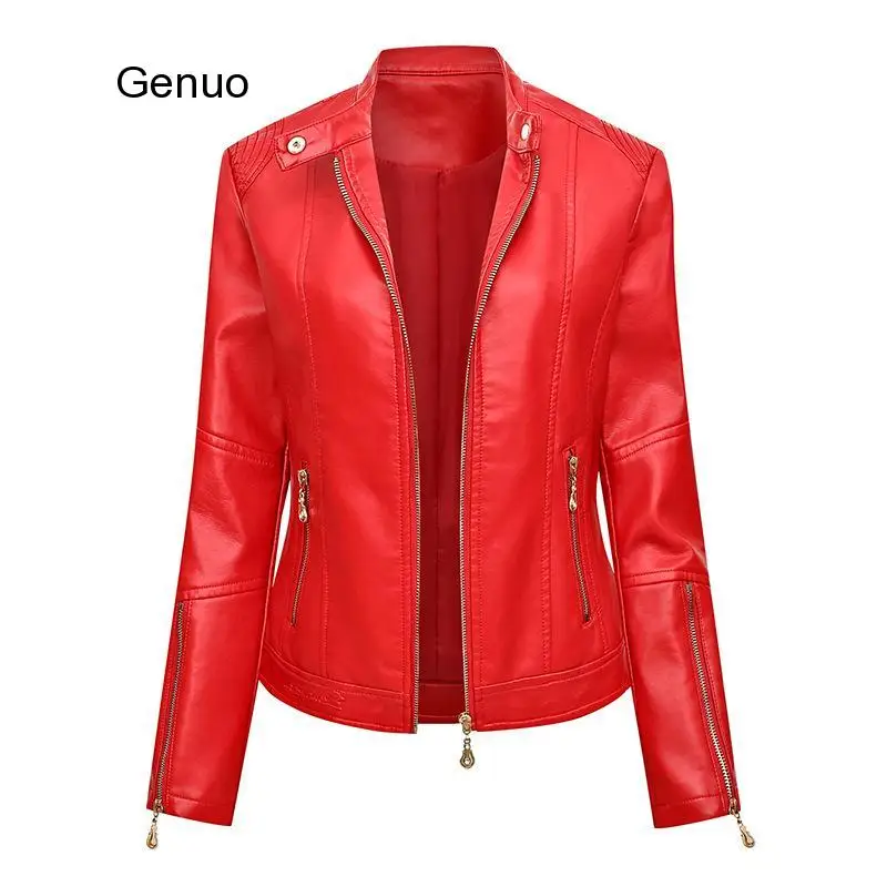 Giacca in pelle da donna Pu Slim donna autunno Punk giacche moto Biker Coat Fashion Brand abbigliamento Streetwear cappotti