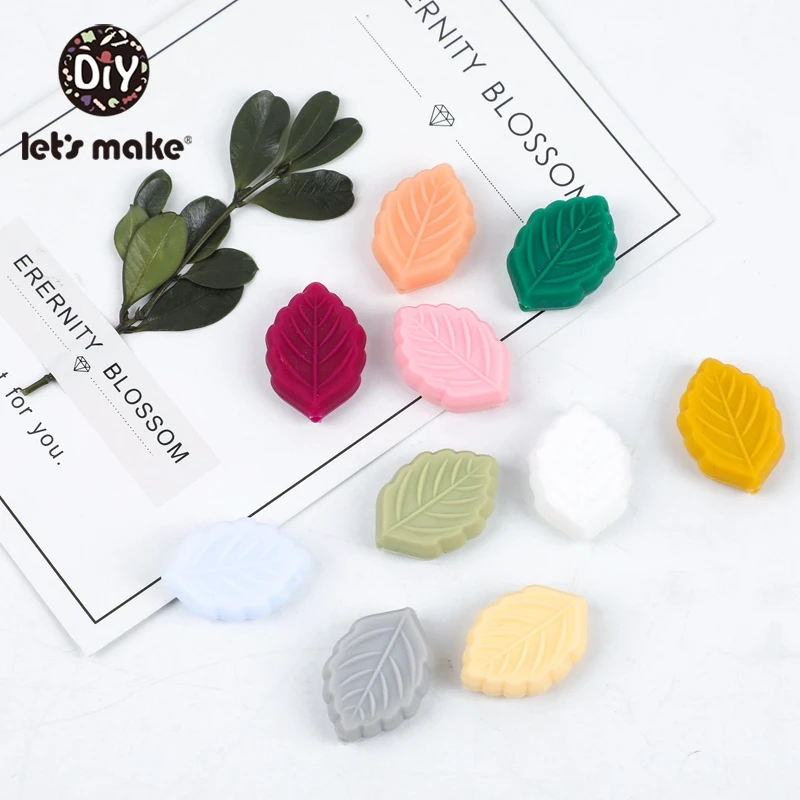 Let'S Make 30Pcs Small Leaves Silicone Baby Teether Oral Nursing Product Baby Silicone Teether Random Color