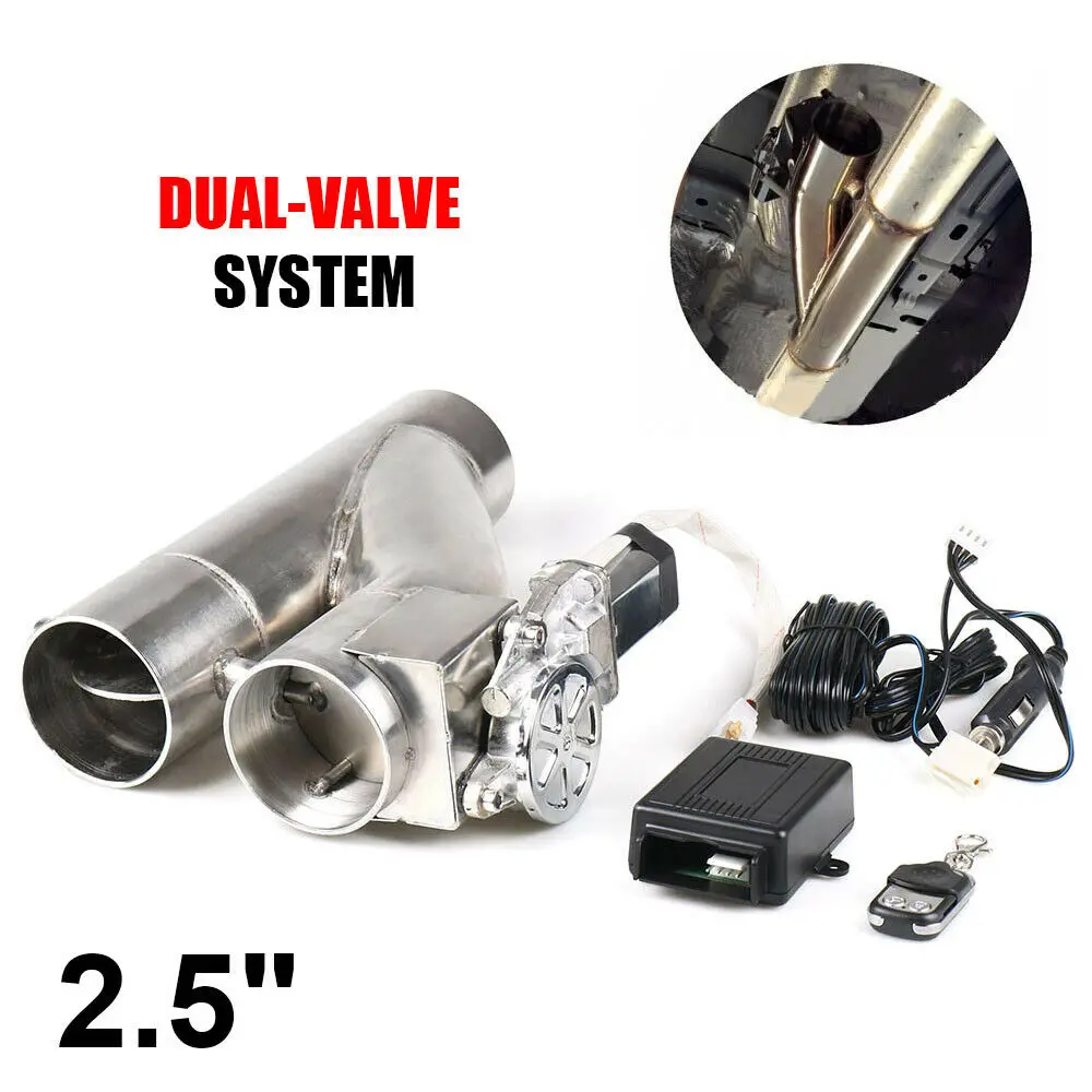 2 ''2.25'' 2.5 "3" Elektrische Uitlaat Uitsparing Kit Y pijp Uitlaat Regelklep Met Dual Valve systeem Schakelaar Afstandsbediening Kit