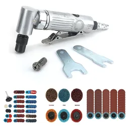 1/4 inch Air Angle Die Grinder 90 Degree Pneumatic Grinding MachinePolisher Mill Engraving Machine with Sanding Discs Tool Kit