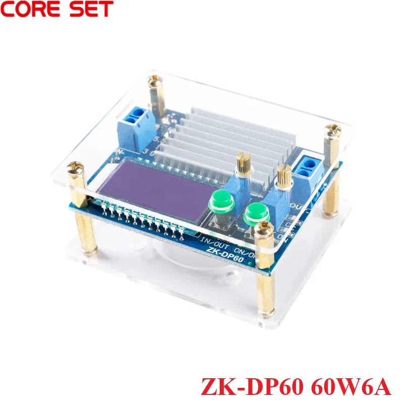 ZK-DP60 Step Down Up Power Supply Module 60W6A High-Power Adjustable Buck Boost Power Module With LCD Display Shell New