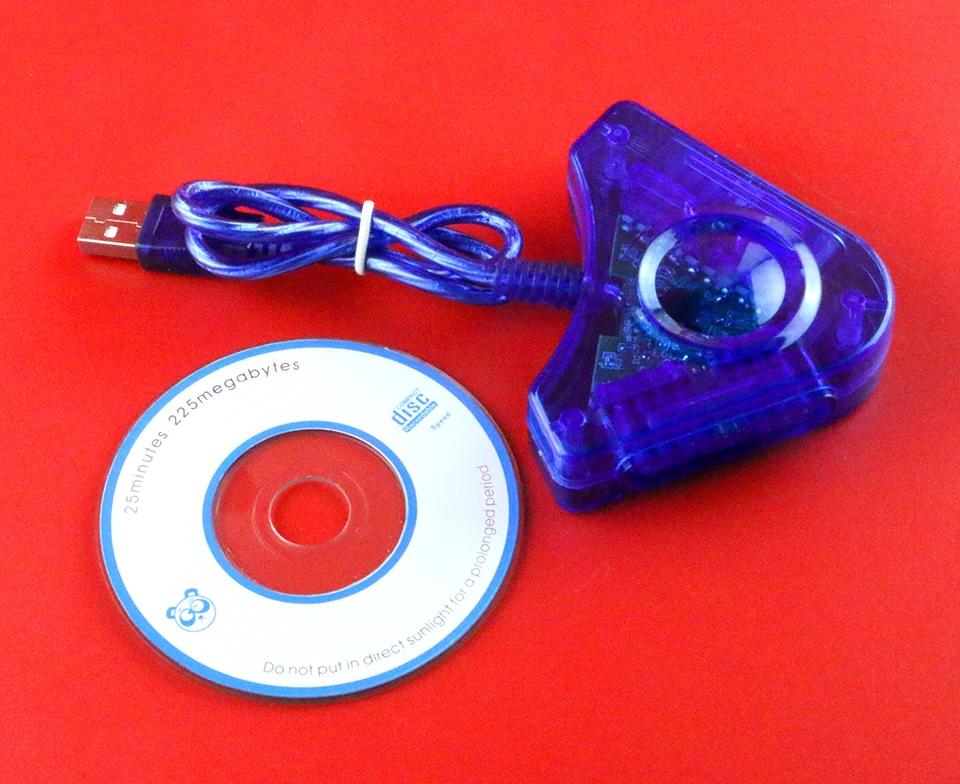 1 قطعة Joypad لعبة USB المزدوج لاعب تحويل محول كابل ل PS2 المزدوج بلاي ستيشن 2 قطعة USB لعبة تحكم CD سائق