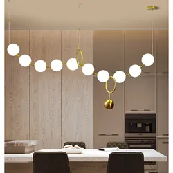 Nordic Glass Ball Chain LED Chandelier Ten Molecular bubble ball lustre Dining room Bedroom Living Room Hanging Light Fixtures