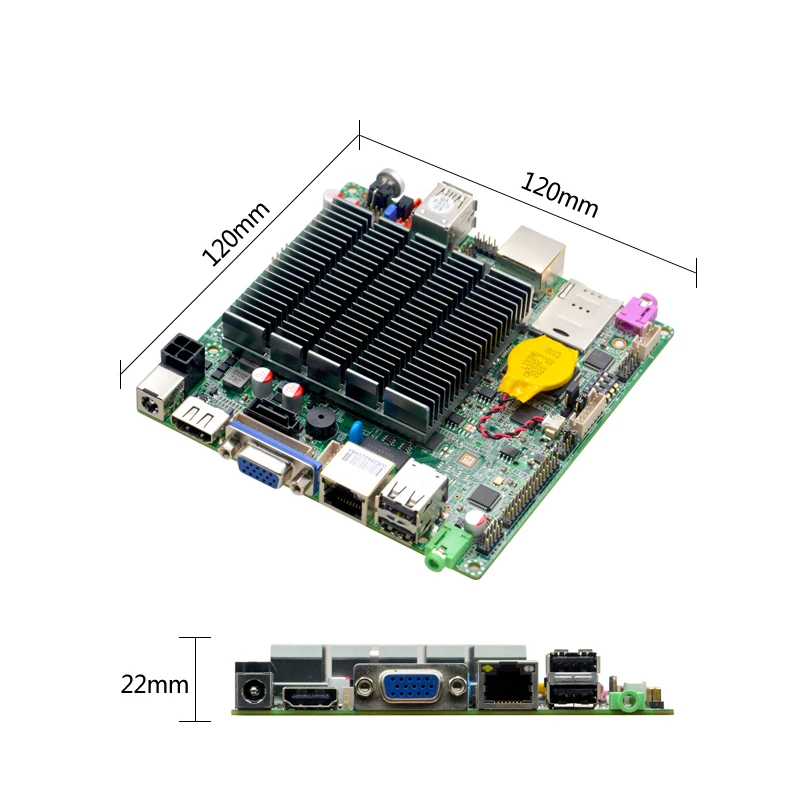 Imagem -02 - Placa-mãe Fanless Nano Itx Lvds J1900 x Lan Gigabit