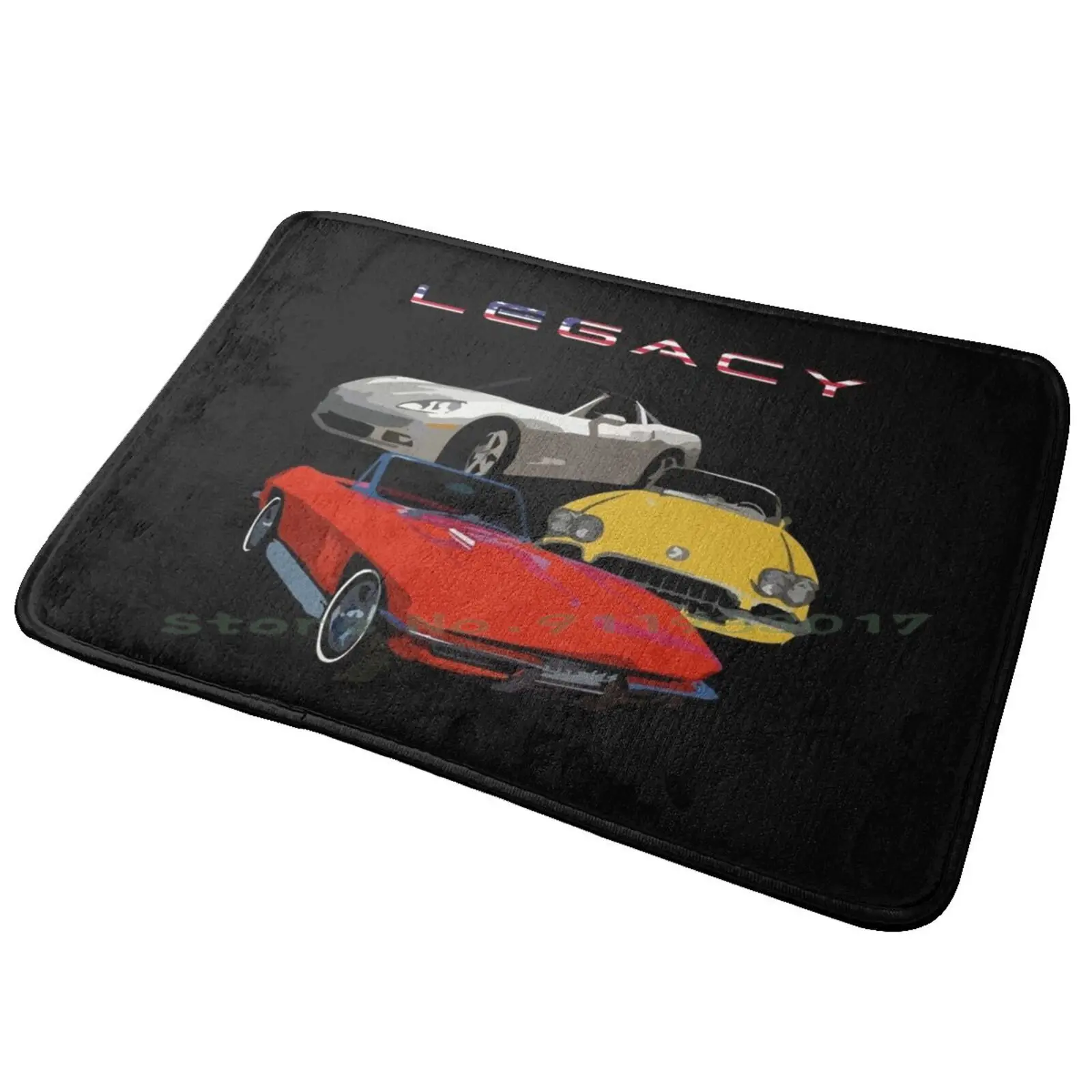 Chevy Corvette American Legacy Entrance Door Mat Bath Mat Rug Racing Classic Car Corvette Stingray Chevy Corvette Muscle Car