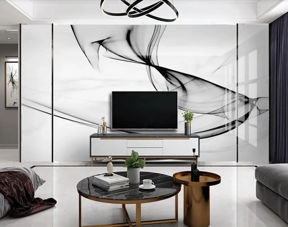 

Пользовательские 3D обои для стен абстрактные чернильные линии мраморные обои для комнаты ТВ фон Европейский стиль простой моды