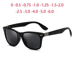 Sport Prescription Lenses Square Myopia Sunglasses Men Polarized TR90 Finished Driving Nearsighted Eyeglasses 0 -0.5 -0.75 To -6