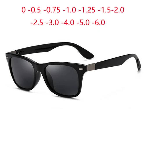 Imagen 1 del producto Lentes graduadas deportivas, gafas de sol cuadradas para miopía, gafas polarizadas TR90 para hombre, gafas para miopía para conducir con acabado de 0-0,5-0,75 a-6