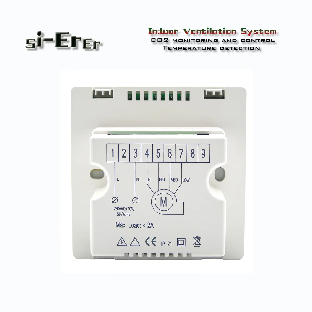 Indoor Office 350-1500ppm adjustment CO2 air controller RS485 air quality monitoring instruments for Air quality improvement