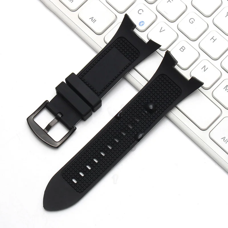 Nature silicone watchband for Armani For AX1803 AX1802 watch band black strap rubber belt stainless buckle