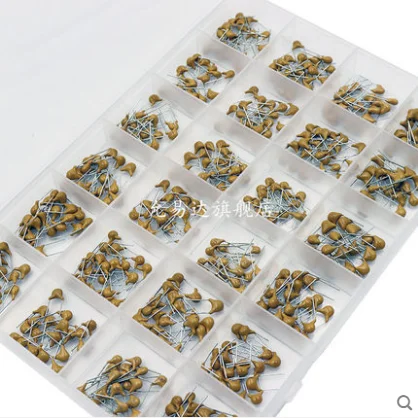 24values*20pcs=480pcs 50V 10PF~10UF 5.08mm Multilayer Ceramic Capacitors MLCC Assorted Kit + BOX