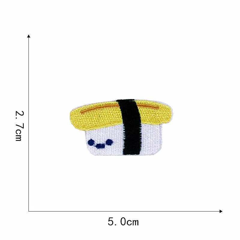 Japan Sushi Food Egg Lovely Embroidery Patch For Clothing DIY Badge Iron on Patch Stripes Stickers For Kids Apparel Appliques