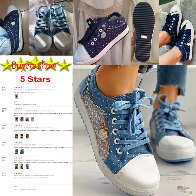 Student Girls Summer Mesh Sneakers Womens Sweet Blue Shoes Elegant Female Vulcan Sneakers Walking Lady Shoes Female Espadrilles