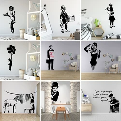 Classical Banksy Graffiti Vinyl Wall Stickers House Furnishing Decoration Wallsticker For Kids Rooms Bedroom Decor Decal Poster