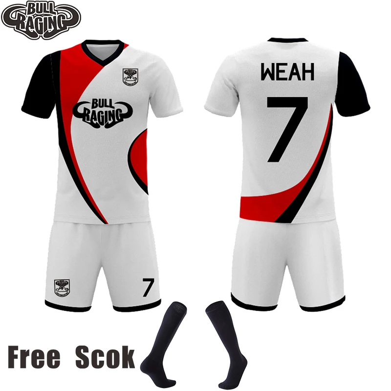 white color design custom your personal football club unifrom player soccer jerseys