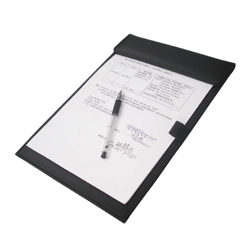 Clipboard with Clip A4 Letter Paper File Folder PU Leather Document Holder Magnetic Tablet for Drawing Menu Clip Board