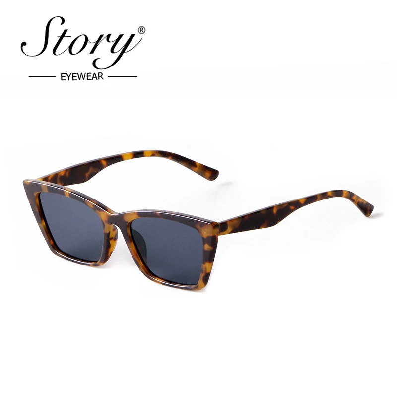 

STORY Vintage Classic Tortoiseshell Cateye Sunglasses Women Men 2022 Luxury Brand Design Retro Square Sun Glasses Shades S6152W