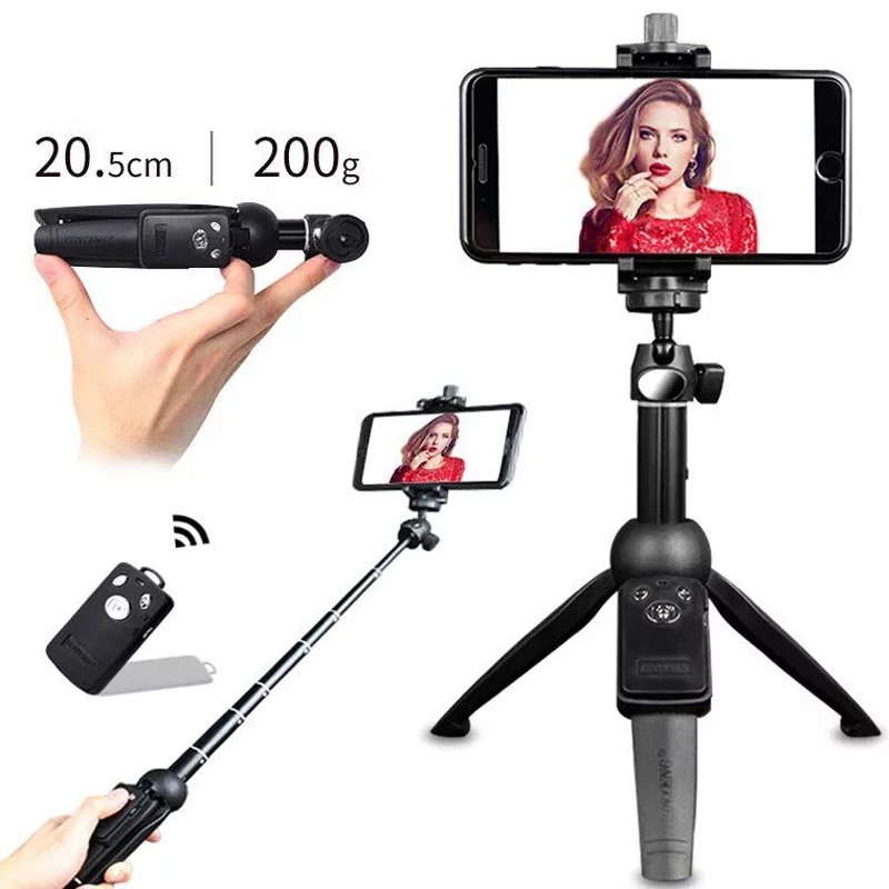 YUNTENG 9928 Foldable Selfie Stick Wireless Bluetooth Remote Extendable Selfie Stick Monopod Tripod Phone Stand Holder Mount