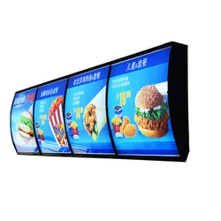 LED Lightbox Backlit Menu Display System for Restaurant Take Away Wall Mounted (4 Graphics/Column)