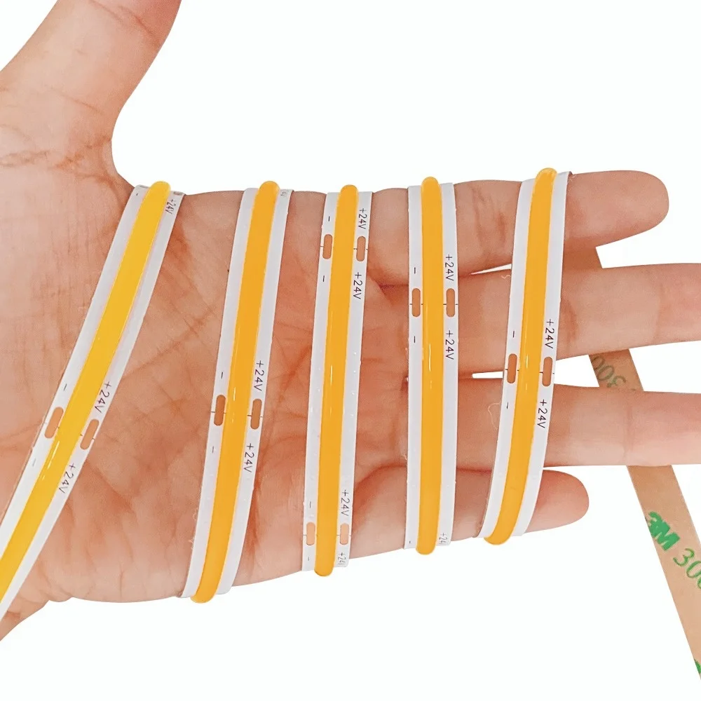 COB LED Strip CRI 90 High Brightness 10mm 320 480 LEDs Cuttable LED Light  Ribbon Warm Cold White Light Ribbon for Room TV Decor