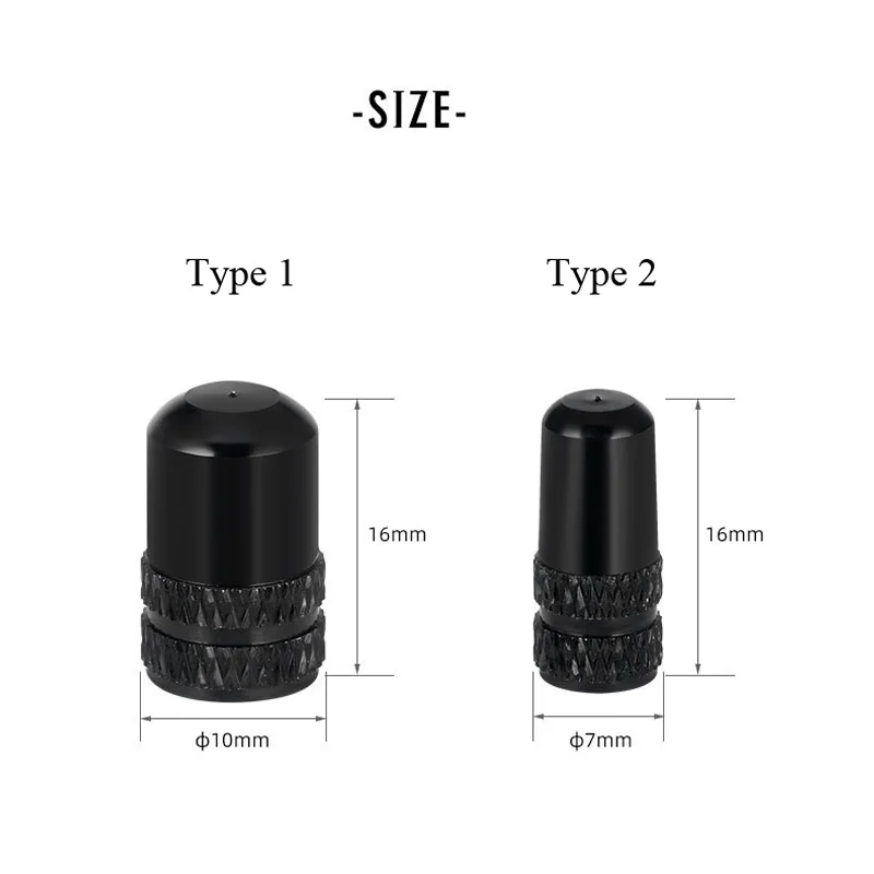 2Pcs Bike Tire Valve Cap Schrader/Presta Valve Cap Bicyle Tire Caps With Vacuum Tire Law Mouth Nut Aluminum Cycling Accessories