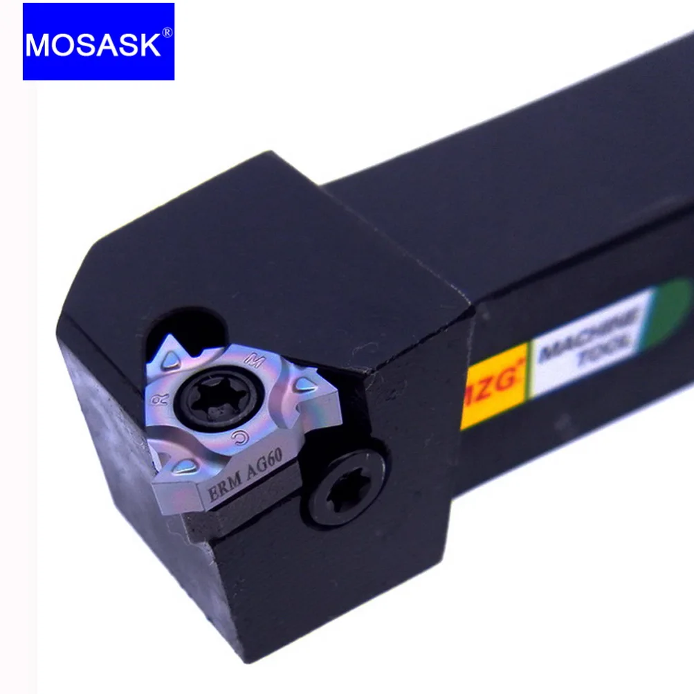 Mossask Ser Externo Cnc Cortador de Giro Rosca da Haste Rosqueada Inserções 11er 16er Insers de Carboneto Lathe Suportes de Ferramentas de Rosqueamento