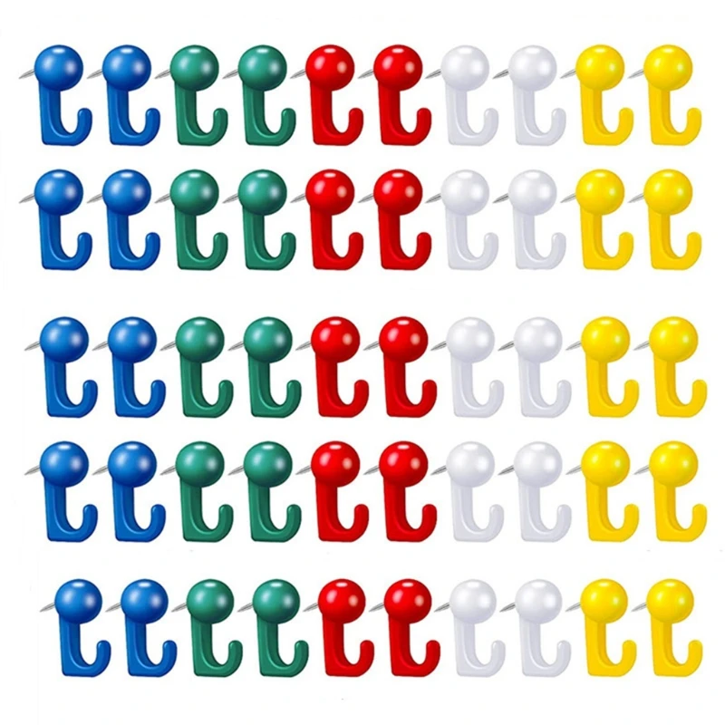 50pcs 2-in-1 Decorative Pushpin Paper Photo Memo File Tack for Cork Board Message Board Thumbtack Clear Hard Box Sealed