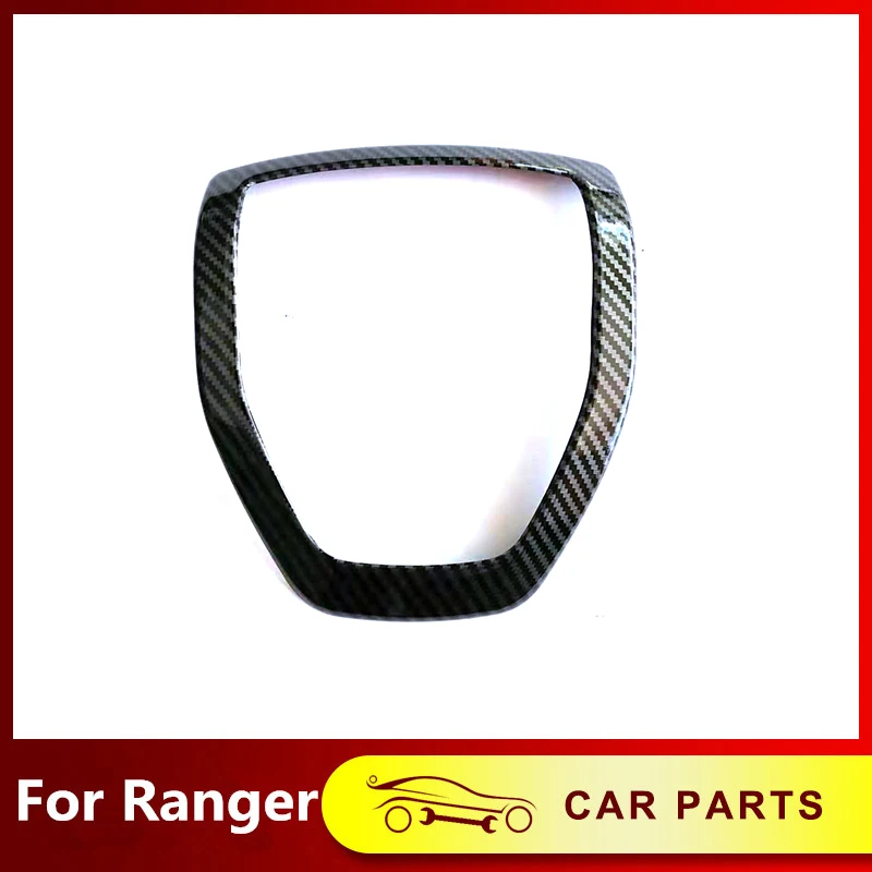 For Ford Ranger Everest Endeavour 2015-2021 Steering Wheel Panle Decorator Cover Carbon Fiber Color Off-road Auto Parts