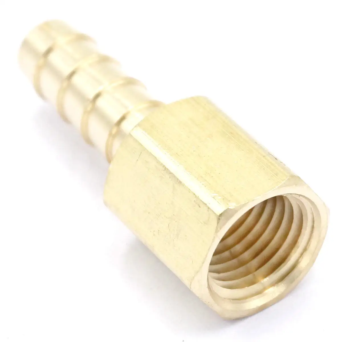 

1/4" NPT Female x 5/16" Hose Barbed Tail Brass Fuel Fittings Connectors Adapters Max Pressure 229 PSI