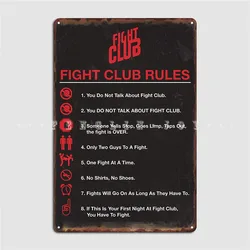 Fight Club Rules Metal Sign Poster Designing Wall Cinema Garage Tin Sign Posters