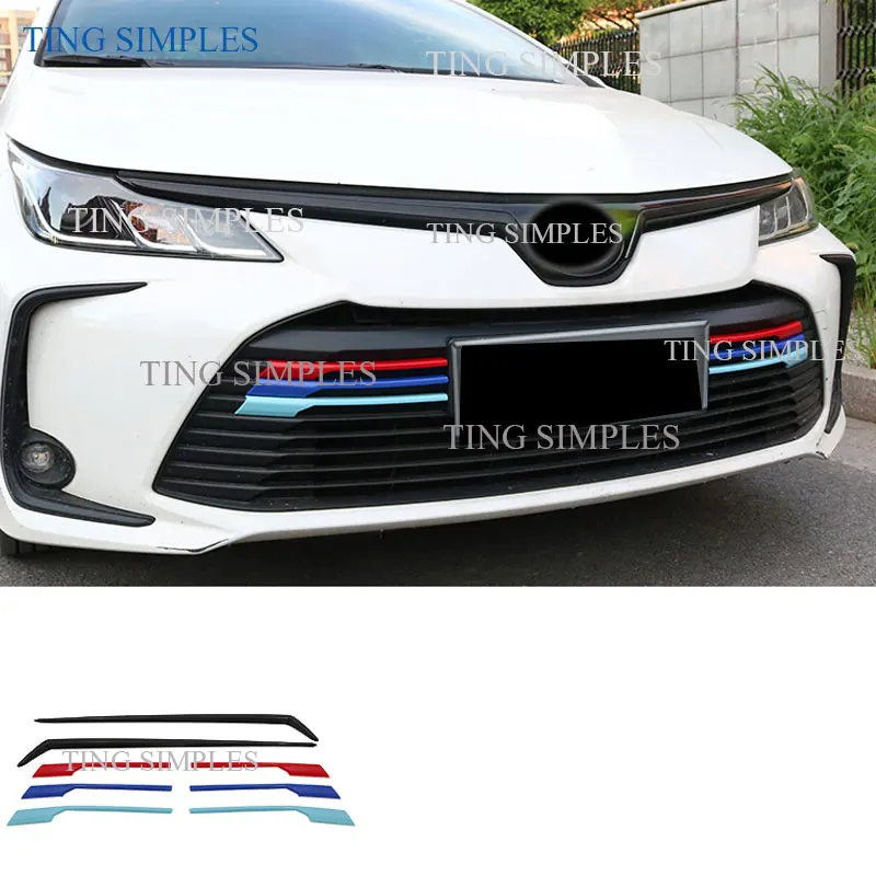 ABS chrome Car Head Grille Fence Decoration strip Cover Trim Sticker styling For Toyota Corolla Sedan 2019 2020 2021 Accessories