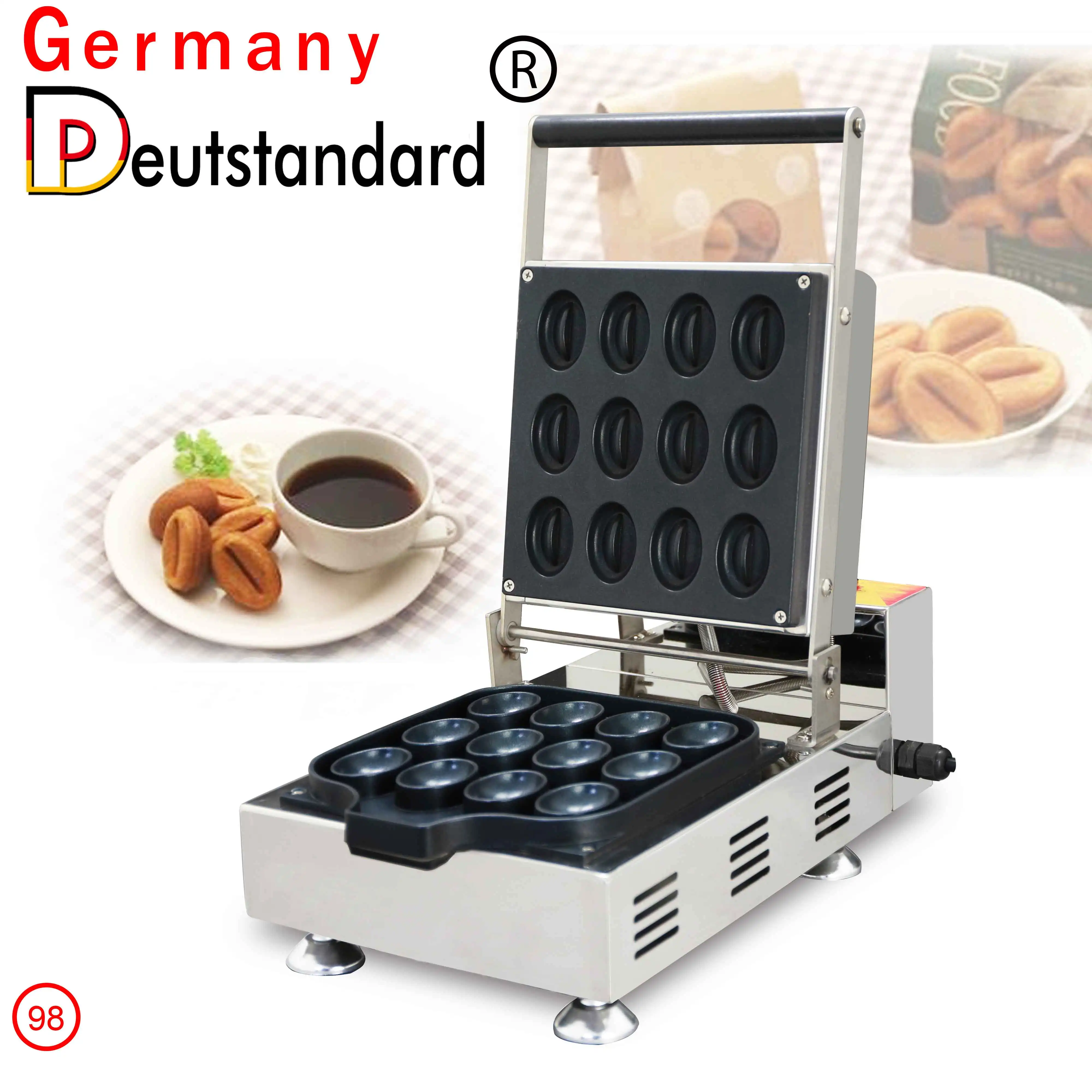 Commercial Electric New Design Snack Machine Coffee Beans Shaped Waffle Maker Waffle Making Machine High Quality Food Cart CE