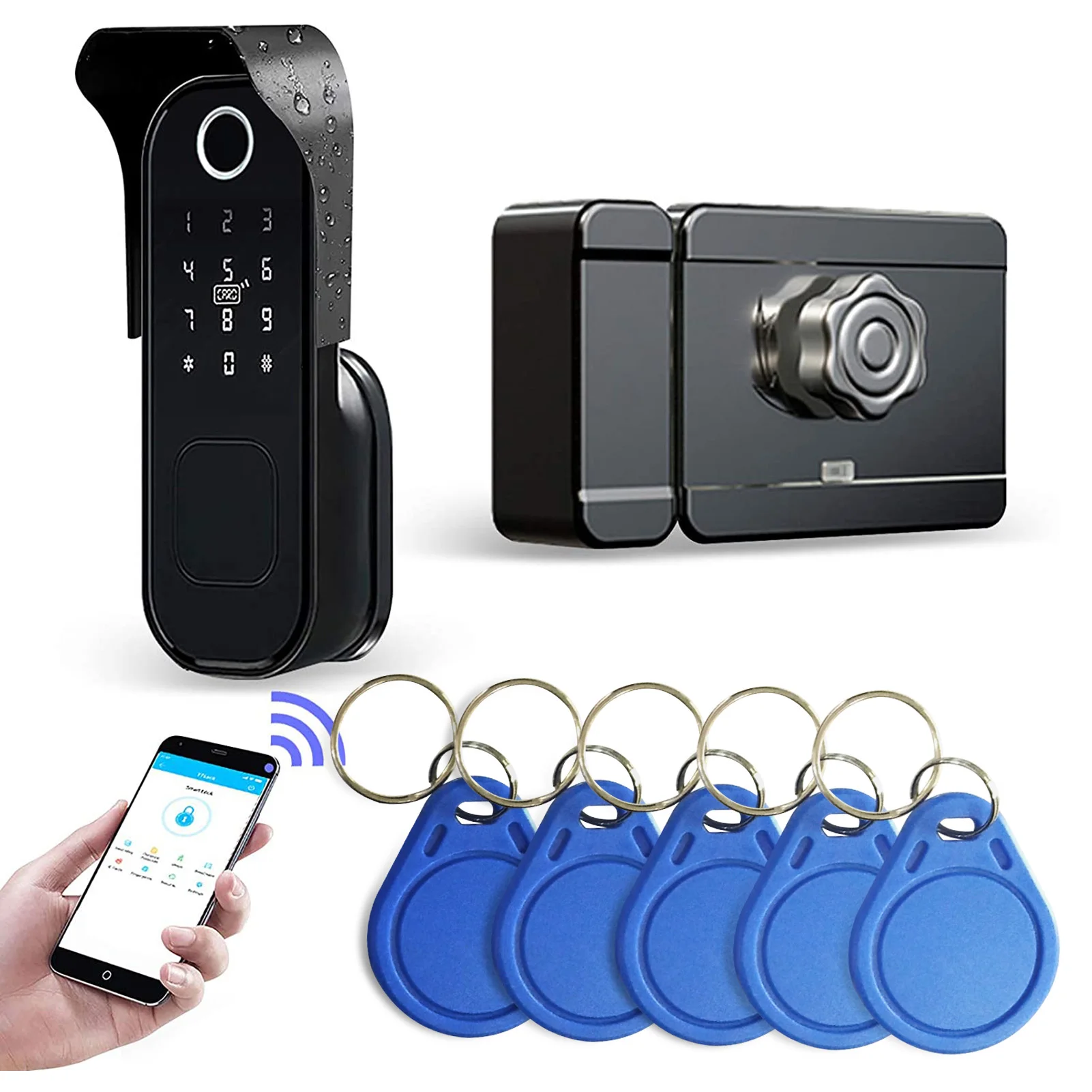 

Fingerprint Smart Door Lock Bluetooth Wifi TTLock / TUYA APP RFID Key Passcode Electronic Doorlock Alexa & Google Assistant