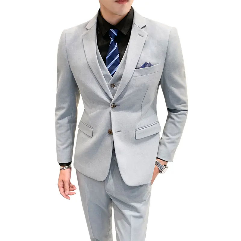 3PCS Men Suit Fashion 2020 High Quality Business Formal Wear Suit Men Slim Fit Plus Size Wedding Suits For Men Clothing 5XL-S