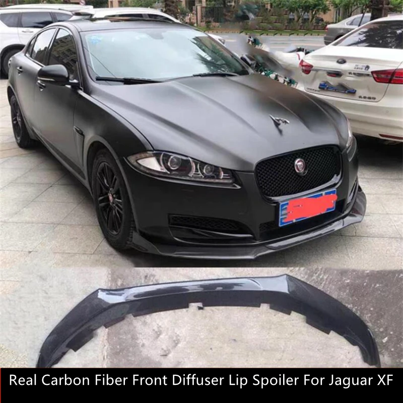 For Jaguar XF XFL 2009 2010 2011 2012 2013 2014 2015 Real Carbon Fiber Front Diffuser Lip Spoiler High Quality Bumper Accessorie