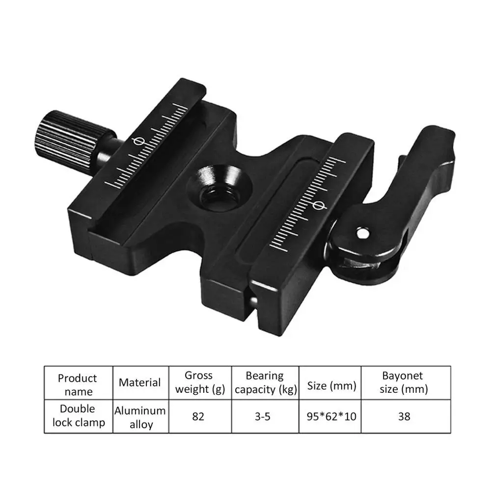 ขาตั้งกล้องขาตั้งกล้อง dslr กล้องปรับลูกบิด Arca Swiss Double Lock Quick Release คลิป Clamp