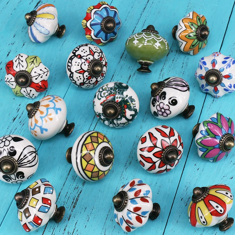 One Piece Ceramic Knobs Drawer Dresser Pulls European Cabinet Cupboard Handles for Door And Drawer Decorative Hardware