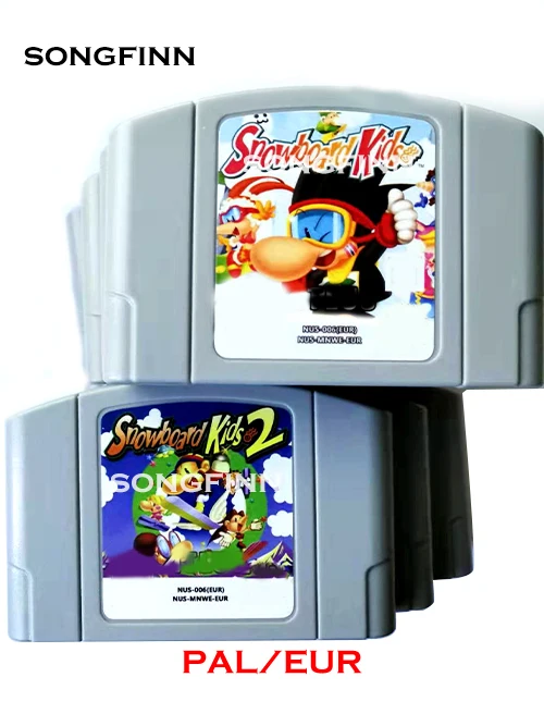 EUR PAL Version Game Cartridge for 64 Bit Video Game Console Snowboard Kids Series 1 2 Paper